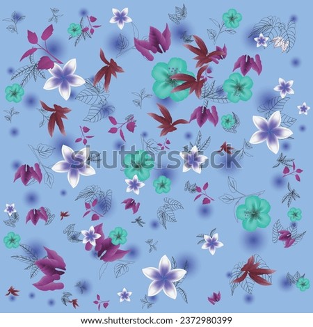 seamless pattern floral blosson illustration vector Royalty-Free Stock Photo #2372980399