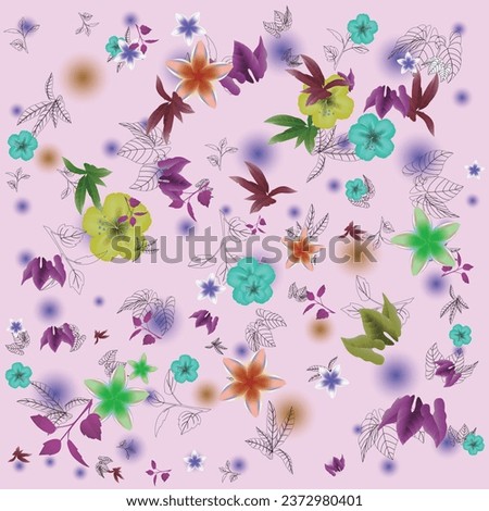 seamless pattern floral blosson illustration vector Royalty-Free Stock Photo #2372980401