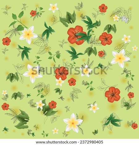 seamless pattern floral blosson illustration vector Royalty-Free Stock Photo #2372980405
