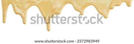 The incredibly tasty cheese is melting down separately on a white background Royalty-Free Stock Photo #2372983949