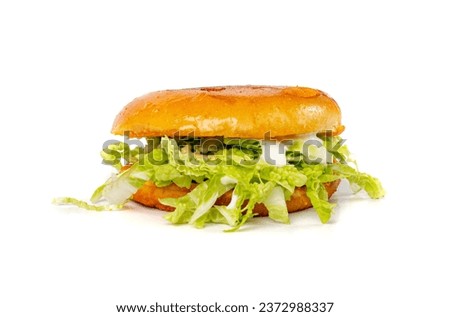 Pambazos Sandwich, Traditional Gordita, Mexican Torta Bread with Potatoes, Greens, Spicy South American Street Food on White Background
