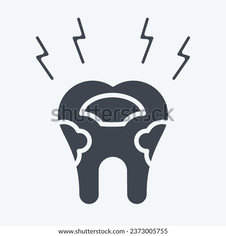 Icon Decayed Tooth. related to Dentist symbol. glyph style. simple design editable. simple illustration