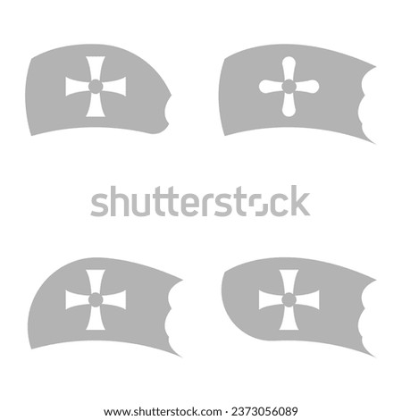 Columbine cross icon, flag, vector illustration