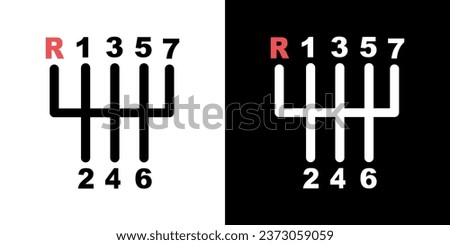 Transmission manual. Gearbox vector icon. Car gear symbol. Transmission car icon. Royalty-Free Stock Photo #2373059059