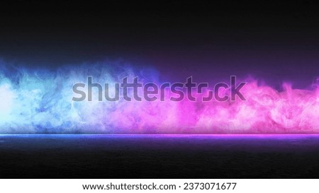 Concrete floor with smoke on a dark background. Scary Halloween background concept