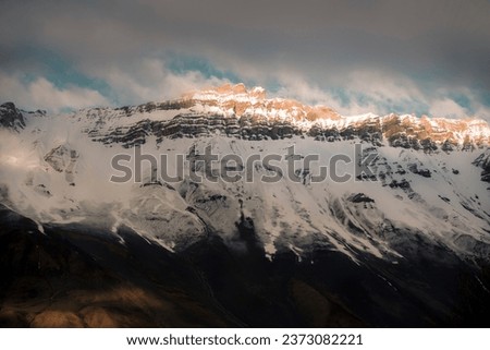 Wide Mountains of Spiti Valley during Sunrise Royalty-Free Stock Photo #2373082221