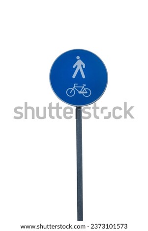 bicycle and pedestrian lane road sign on a transparent background