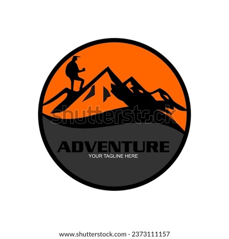 Mountain logo design vector illustration, outdoor adventure. Adventure logo. Vector graphics for t-shirts and other uses.