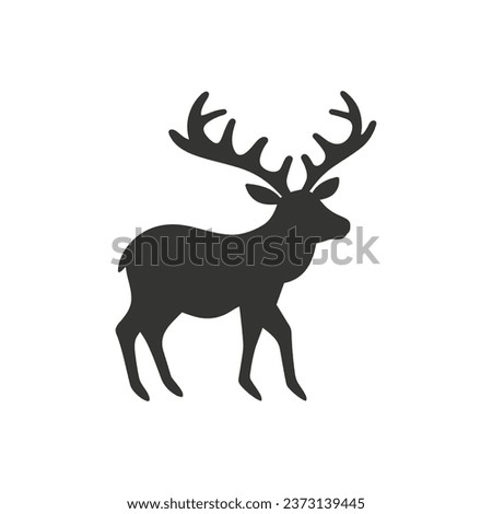 Reindeer Icon on White Background - Simple Vector Illustration Royalty-Free Stock Photo #2373139445