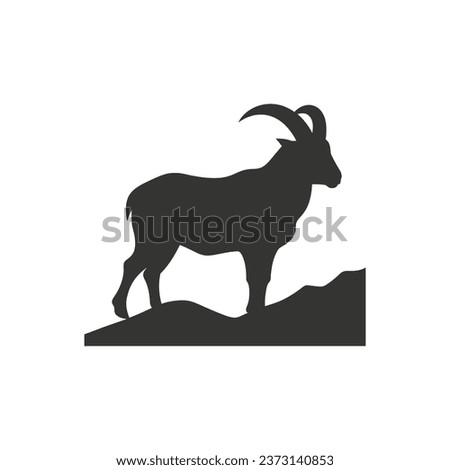 Mountain goat Icon on White Background - Simple Vector Illustration Royalty-Free Stock Photo #2373140853