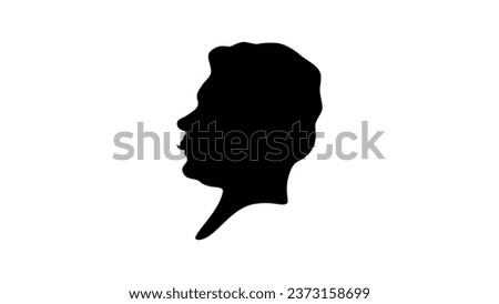 Guy de Maupassant silhouette, high quality vector