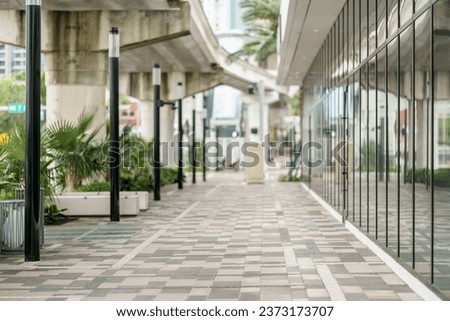 Stock photo scenic walkway through a Miami city scene