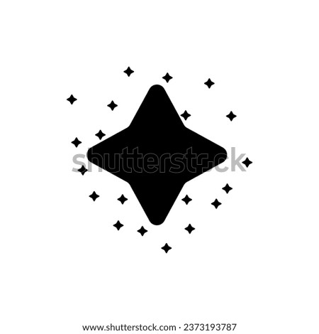 One big and many small stars on white background 