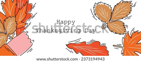 Greeting banner for Happy Thanksgiving Day with leaves 