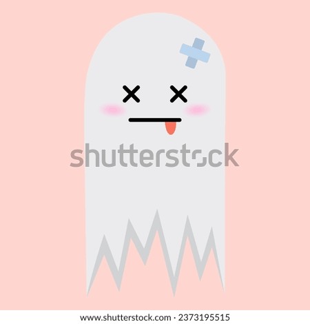 Funny ghost on pink background