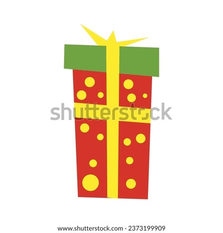 Christmas gift box on white background