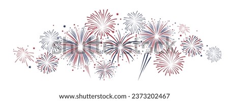 Fireworks on white background. USA Independence Day