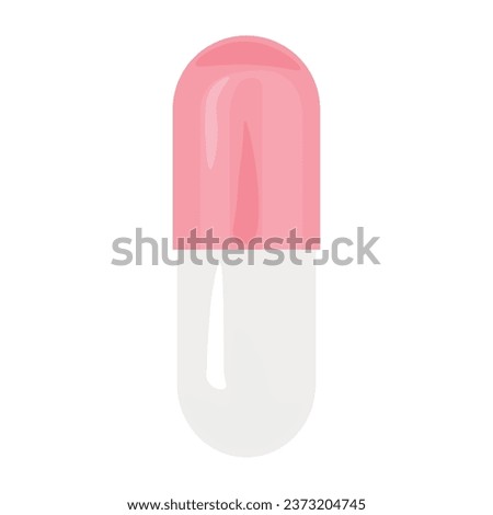Capsule with medicine on white background