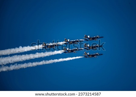 These are pictures from the airshow in san fransisco during fleet week of 2023. There are the Blue angles, an F35 fighter, united airlines B777 and a few other planes.