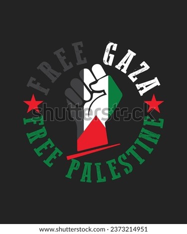 Vector Typography Free Palestine T-shirt Design