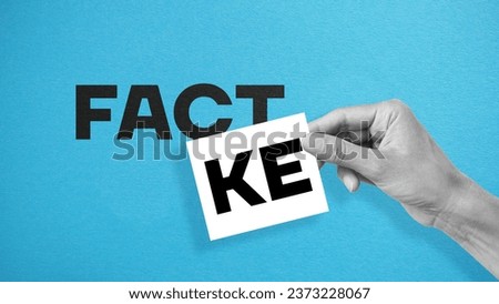 Fact or fake. Choice between falsehood and truth. Fact and myth. Royalty-Free Stock Photo #2373228067