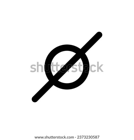 Null icon. Simple style null hypothesis: poster background symbol. Null brand logo design element. Null t-shirt printing. Vector for sticker.