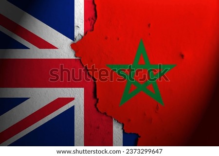 Relations between United Kingdom and morocco. United Kingdom morocco Royalty-Free Stock Photo #2373299647