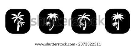 Coconut tree icon in flat. A coconut tree design. Stock vector.