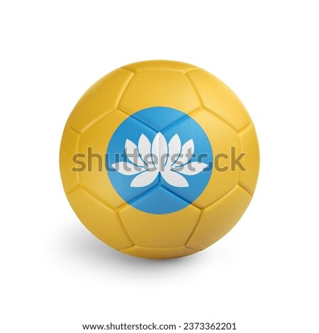 3D soccer ball with Kalmykia team flag. Isolated on white background