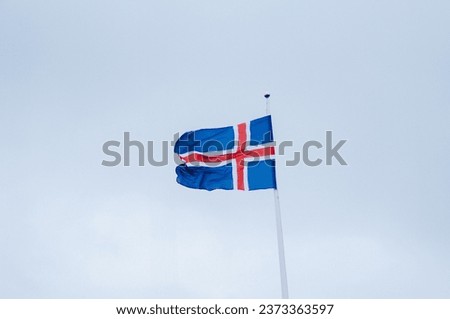Icelandic flag waving in the wind