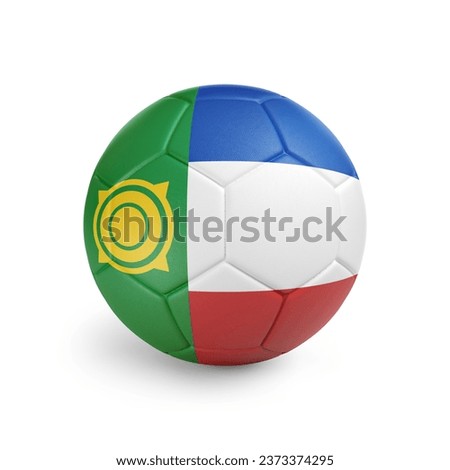 3D soccer ball with Khakassia team flag. Isolated on white background