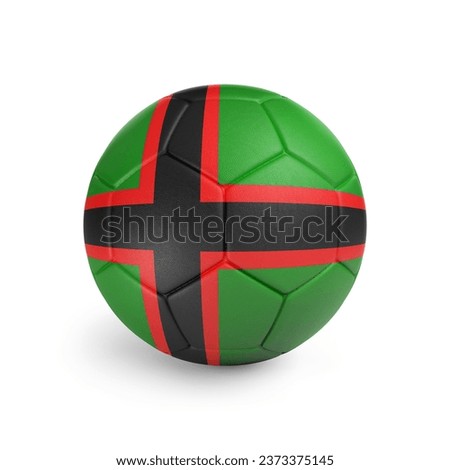 3D soccer ball with Karelian National team flag. Isolated on white background