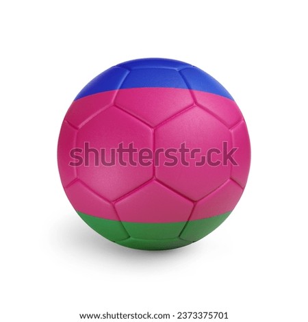 3D soccer ball with Kuban team flag. Isolated on white background