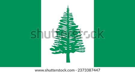Flag of Norfolk Island. Standard color. Standard size. A rectangular flag. Icon design. Computer illustration. Digital illustration. Vector illustration.