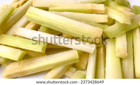 Cut of sugar cane, ready to serve for snack