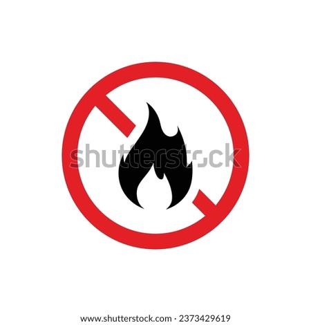No Fire vector icon. No fire sign symbol. No flame sign icon