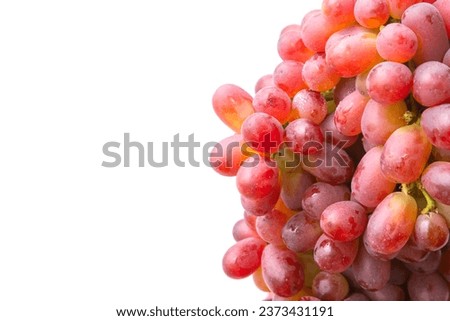 picture of fresh red grapes On a white isolated background, suitable for wine making or eating fresh to nourish health.