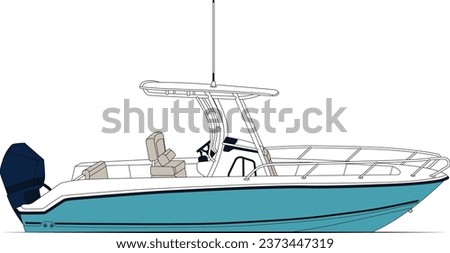 Vector art, illustration of a fishing boat