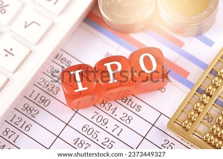 Text blocks on the chart:IPO Royalty-Free Stock Photo #2373449327
