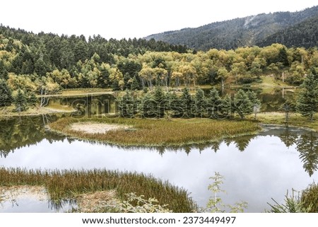 Beautiful plateau lake autumn scenery