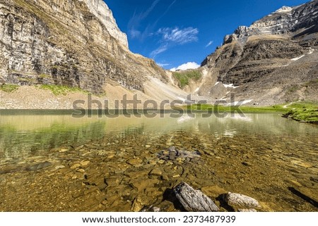 Minnestimma Lake with Sentinel Pass in the back, Banff National Park, Canada Royalty-Free Stock Photo #2373487939