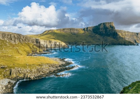 Isle of Skye is the largest island in the Inner Hebrides. It lies just off the west coast of mainland Scotland in the Atlantic Ocean.
Beautiful solitude in a quiet atmosphere without people. Royalty-Free Stock Photo #2373532867
