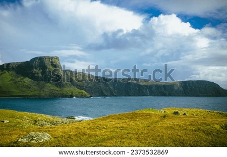 Isle of Skye is the largest island in the Inner Hebrides. It lies just off the west coast of mainland Scotland in the Atlantic Ocean.
Beautiful solitude in a quiet atmosphere without people. Royalty-Free Stock Photo #2373532869