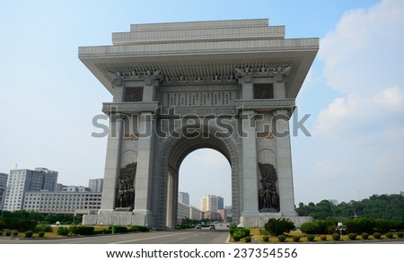Arch of Triumph, Pyongyang, North-Korea Royalty-Free Stock Photo #237354556