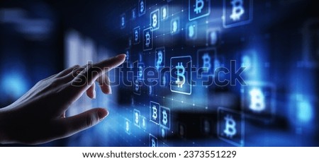 Bitcoin cryptocurrency trading and investment concept. Financial technology, Fintech and digital money. Royalty-Free Stock Photo #2373551229