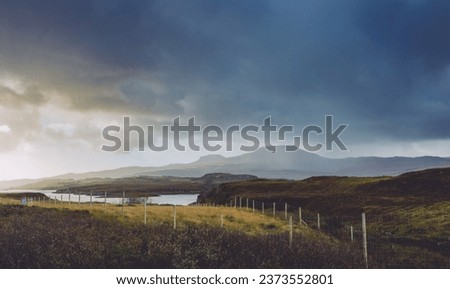 Peaceful, deserted places in Scotland.
Peatlands are permanently waterlogged wetlands with low vegetation - mainly mosses, especially peat mosses, and sour grasses. Royalty-Free Stock Photo #2373552801