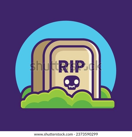 Grave Halloween Cartoon Illustration design