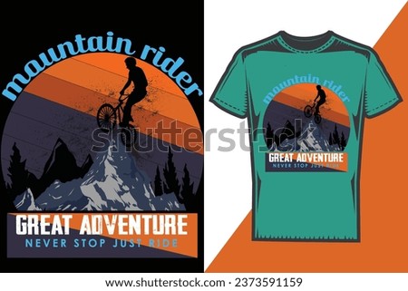 Mountain Bicycle Rider Green t-shirt design
