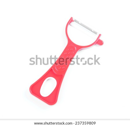 Red peeler isolated on white background