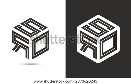 SRO letter logo design with illustrator cube logo, vector logo modern alphabet font overlap style. Premium Business logo icon. White color on black background